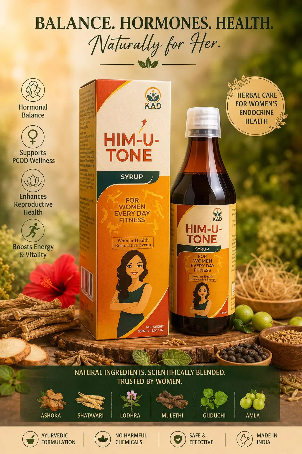 HIM-U-TONE Syrup for PCOD/PCOS