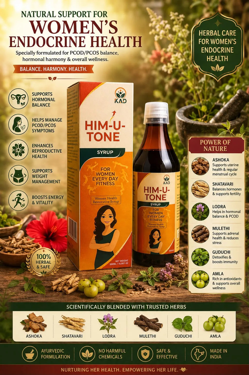 HIM-U-TONE Syrup for PCOD/PCOS